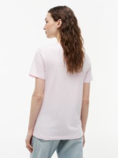 Embroidered Flag Stripe Logo T-Shirt — Light Pink 4