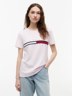 Embroidered Flag Stripe Logo T-Shirt — Light Pink 1