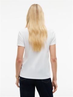 Embroidered Flag Stripe Logo T-Shirt — Optic White 4
