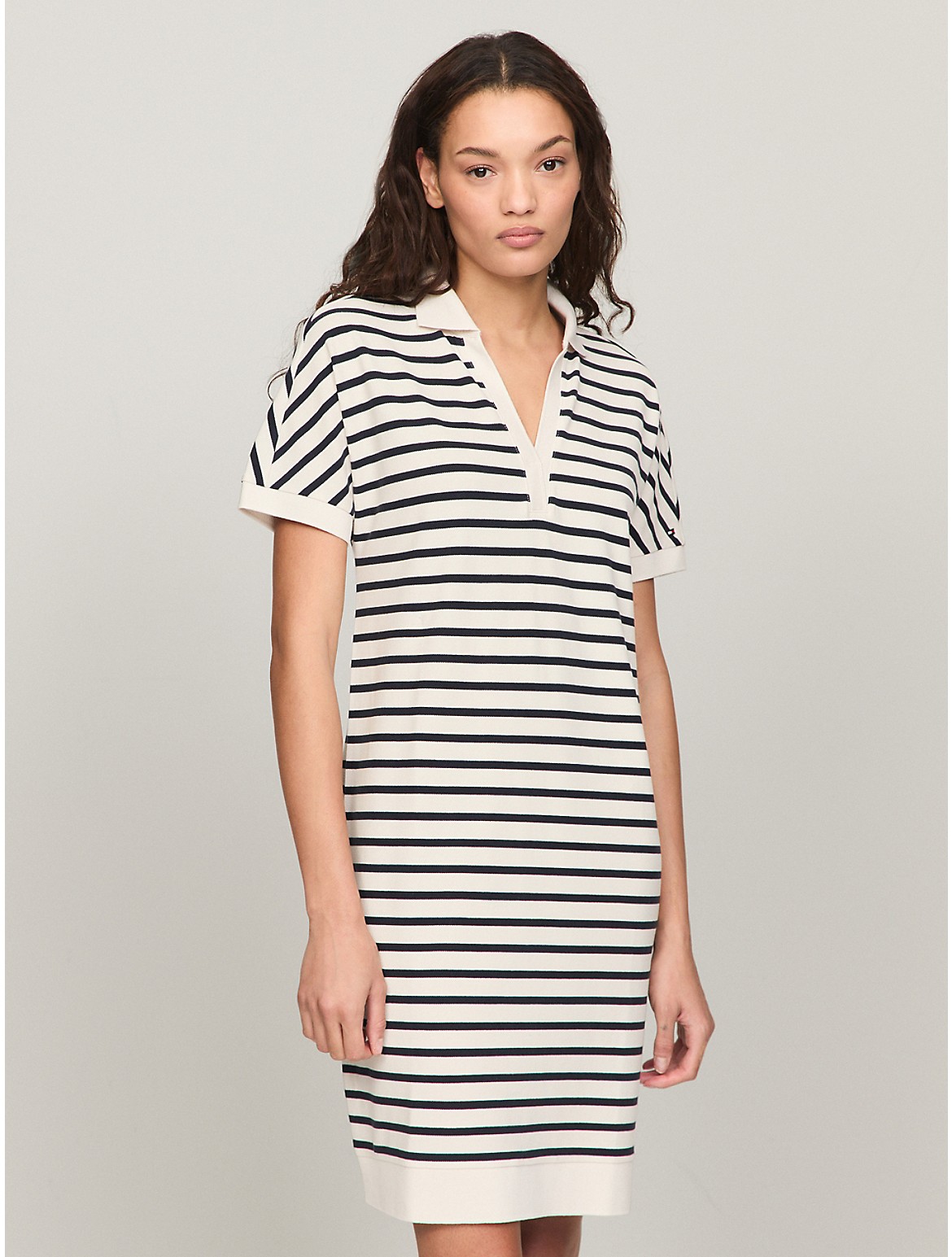 Tommy Hilfiger Women's Relaxed Fit Stripe Polo Dress