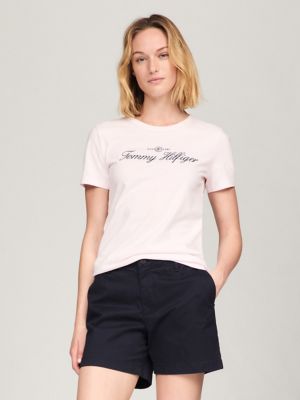 売れ筋商品|||トミー ヒルフィガー カットソー トップス レディース Women's Embroidered Heart-Logo T-Shirt Bright White Tommy Hilfiger Women's Embroidered Heart-Logo T-Shirt in
