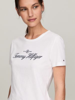 Embroidered Signature Slim Fit T-Shirt | Tommy Hilfiger USA 