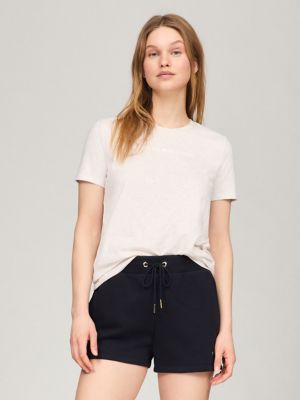 Embroidered Logo T-Shirt, White Heather