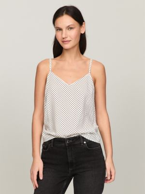 Relaxed Fit Polka Dot Slip Top, Milky Way Multi