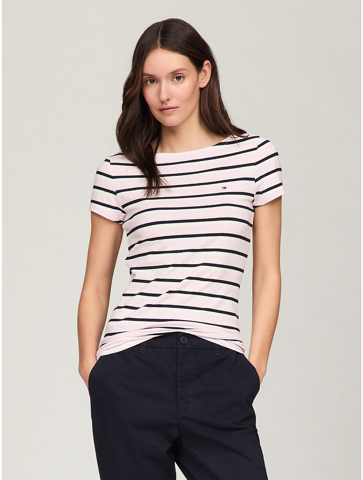 Tommy Hilfiger Women's Stripe Boatneck T-Shirt