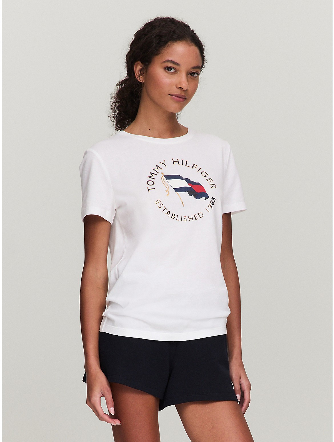 Tommy Hilfiger Women's Circle Flag Logo T-Shirt