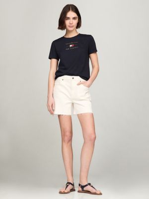 Metallic Hilfiger Logo T-Shirt, Navy