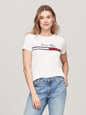 Script Flag Stripe T-Shirt | Tommy Hilfiger USA