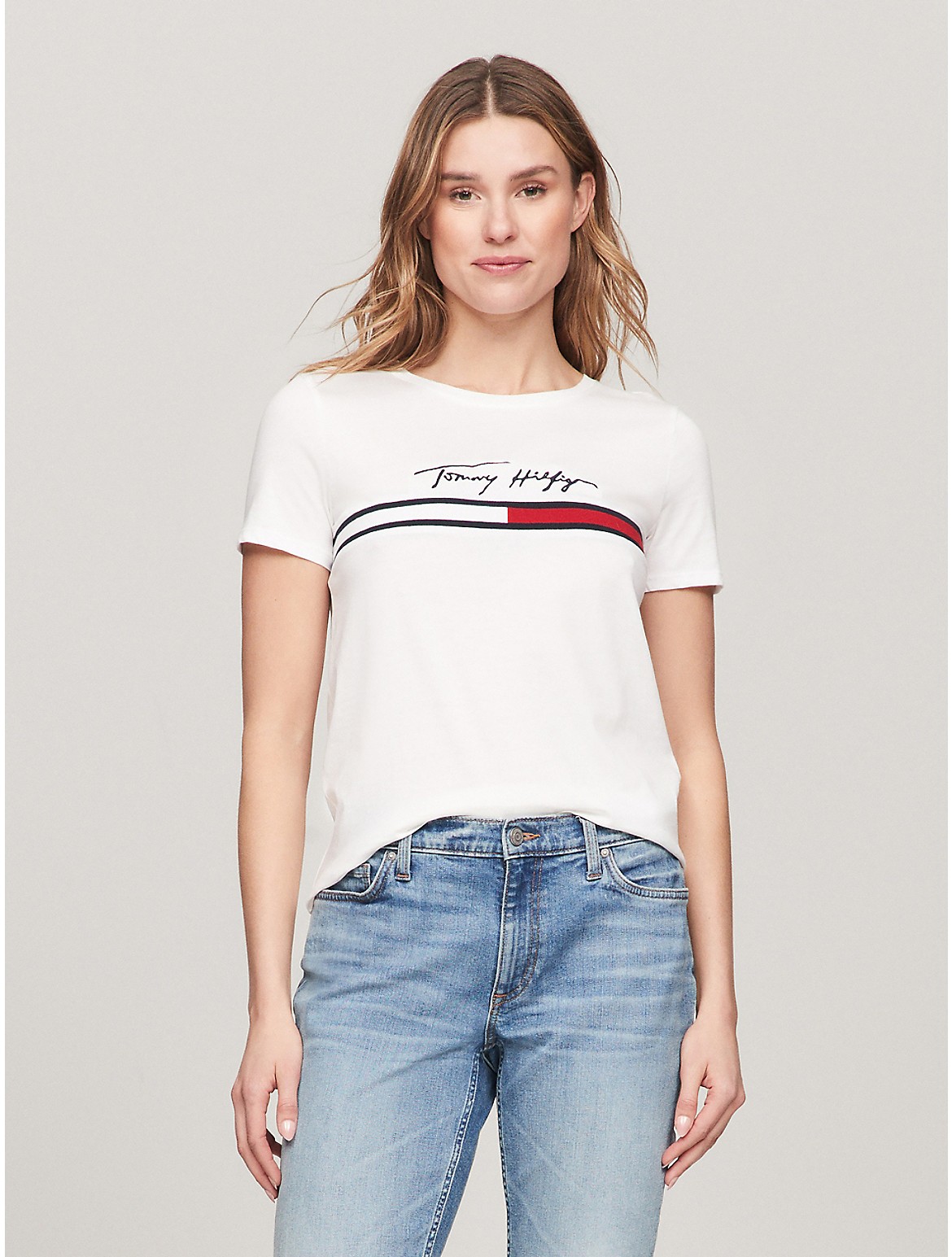 Tommy Hilfiger Women's Tommy Signature Flag Stripe T-Shirt