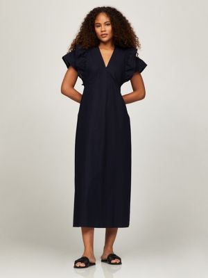 Ruffle Sleeve Maxi Dress Tommy Hilfiger USA