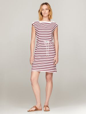 Everyday Stripe Dress, Optic White TH Multi