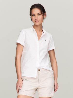 Relaxed Fit Solid Oxford Shirt, Optic White TH