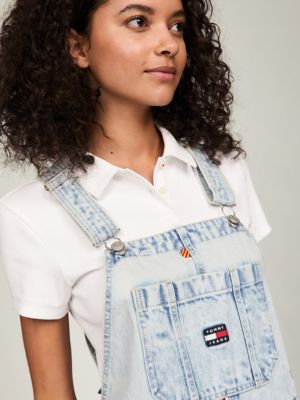 tommy hilfiger denim overall dress Flag Motif Denim Overall Dress