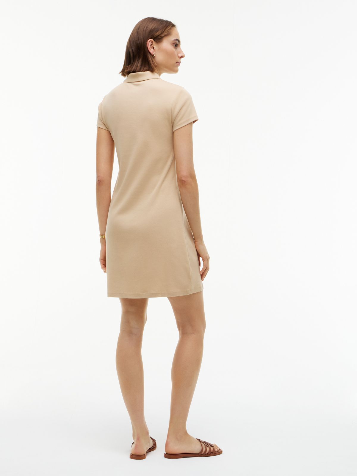 Zip Polo Dress — Clayed Pebble