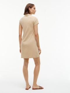 Zip Polo Dress — Clayed Pebble 4