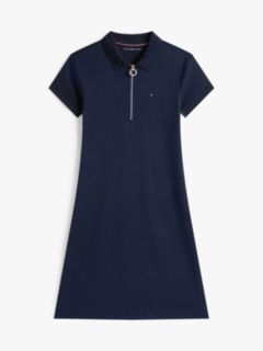 Zip Polo Dress — Navy Blue 6