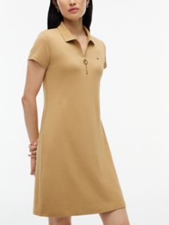 Zip Polo Dress — Classic Khaki 2