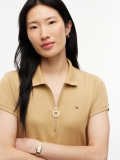 Zip Polo Dress — Classic Khaki 3