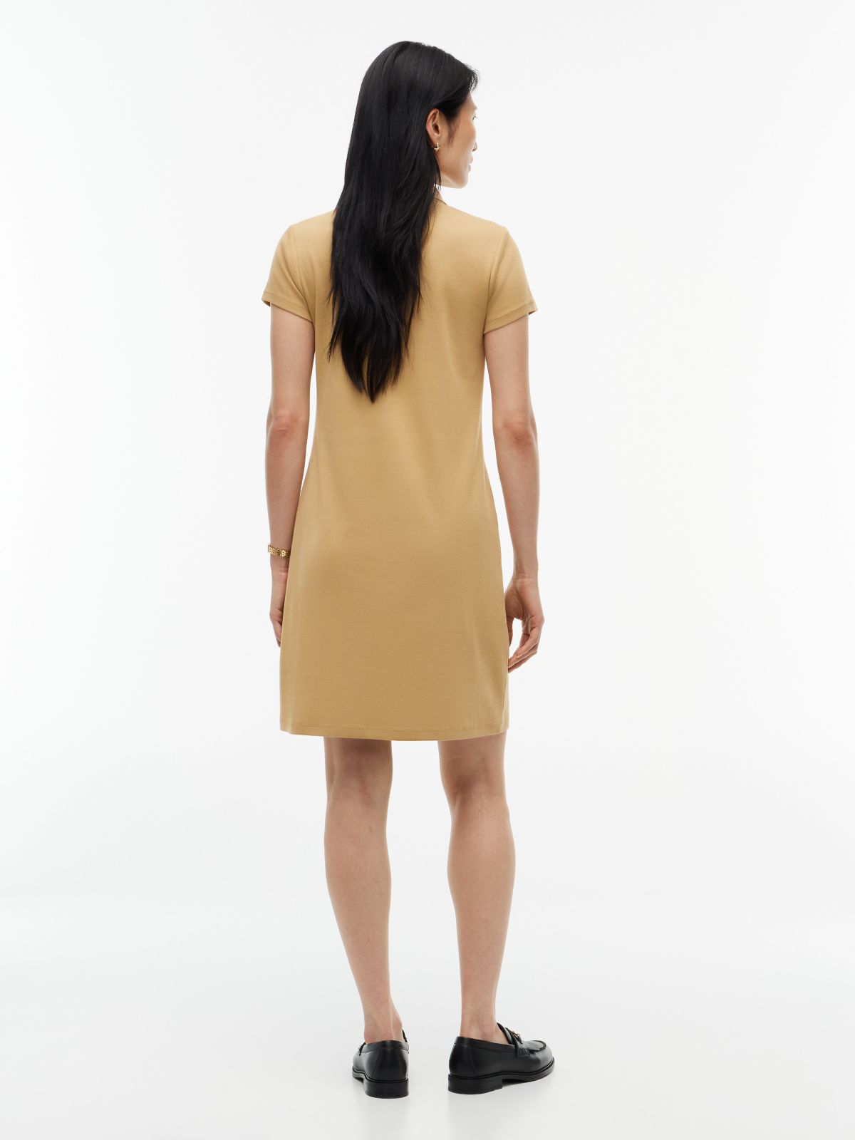 Zip Polo Dress — Classic Khaki
