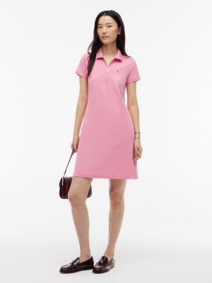 Zip Polo Dress, Mystic Pink