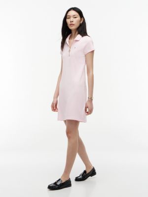 Zip Polo Dress, Pink Lily