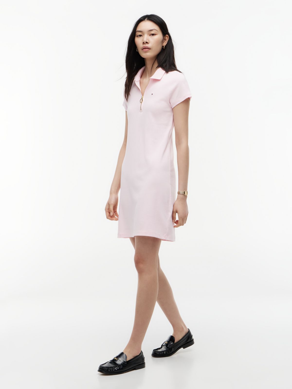 Zip Polo Dress — Pink Lily