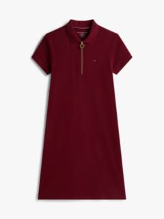 Zip Polo Dress — Burgundy 6
