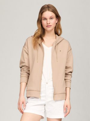 Relaxed Fit Zip Hoodie, Khaki Sand