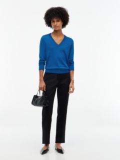 Viscose-Blend V-Neck Sweater — Blue 2