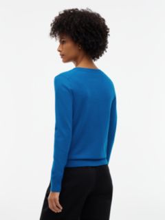 Viscose-Blend V-Neck Sweater — Blue 4