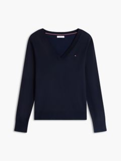 Viscose-Blend V-Neck Sweater — Navy Blue 5