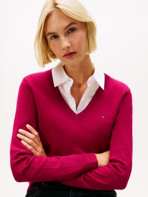 Viscose-Blend V-Neck Sweater | Tommy Hilfiger