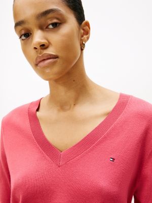 Viscose-Blend V-Neck Sweater | Tommy Hilfiger