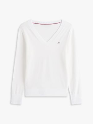 Viscose-Blend V-Neck Sweater | Tommy Hilfiger