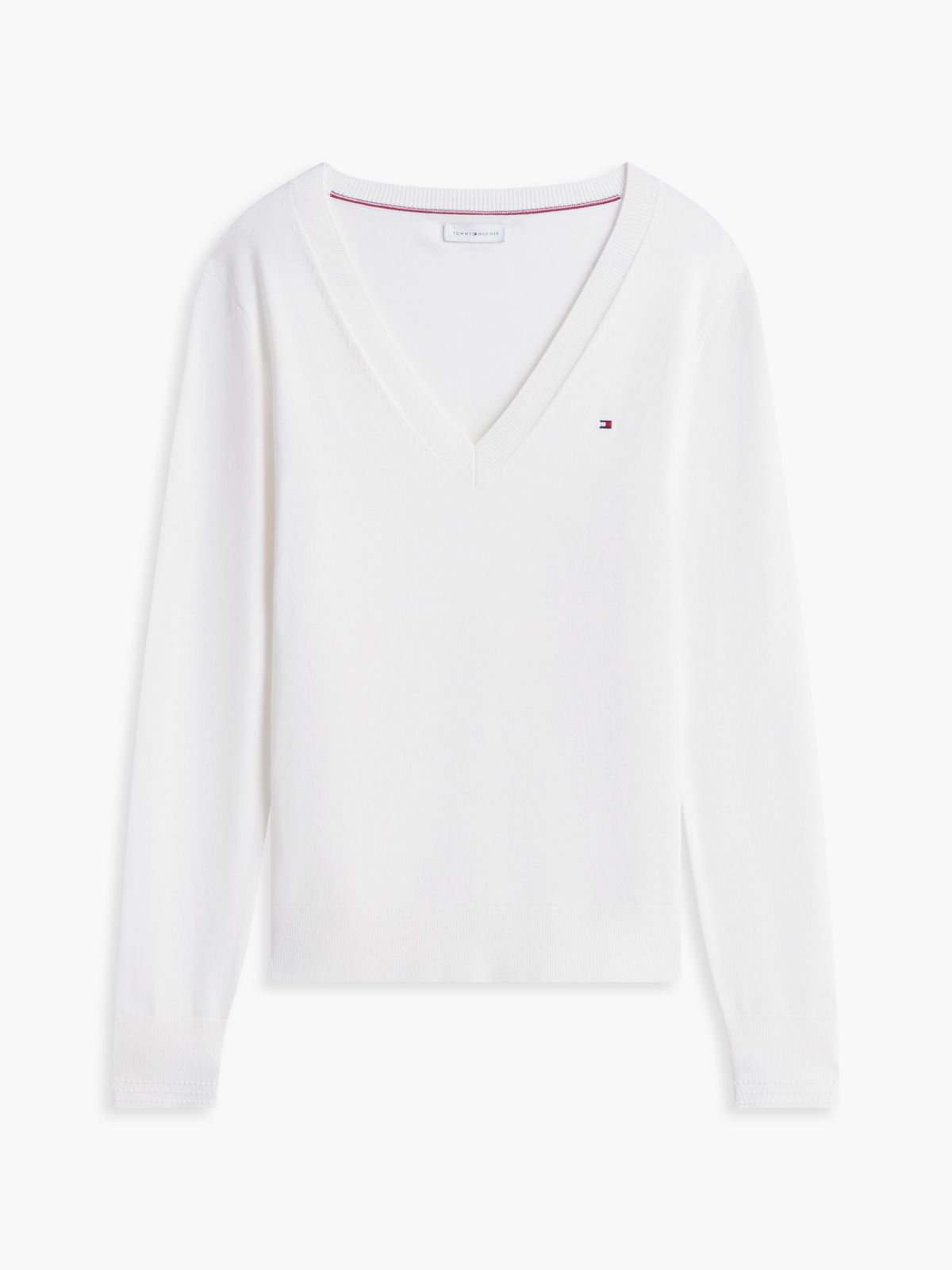 Viscose-Blend V-Neck Sweater — Ecru