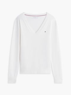 Viscose-Blend V-Neck Sweater — Ecru 5