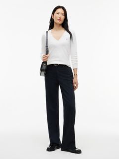 Viscose-Blend V-Neck Sweater — Ecru 2
