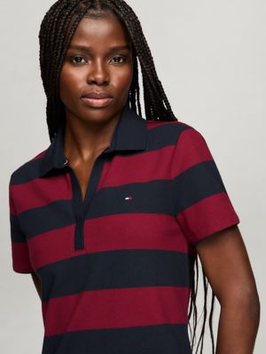 Rugby Stripe Polo Dress, Rouge/Navy