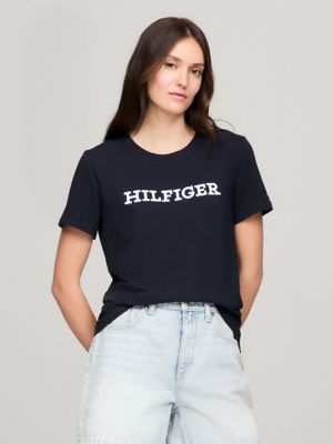Embroidered Hilfiger Logo T-Shirt, Navy