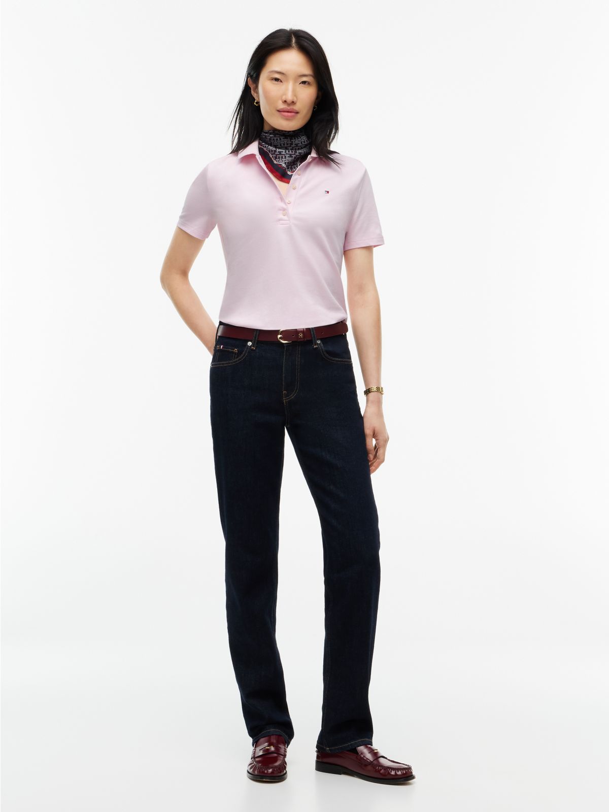 Classic Fit Stretch Cotton Polo — Light Pink