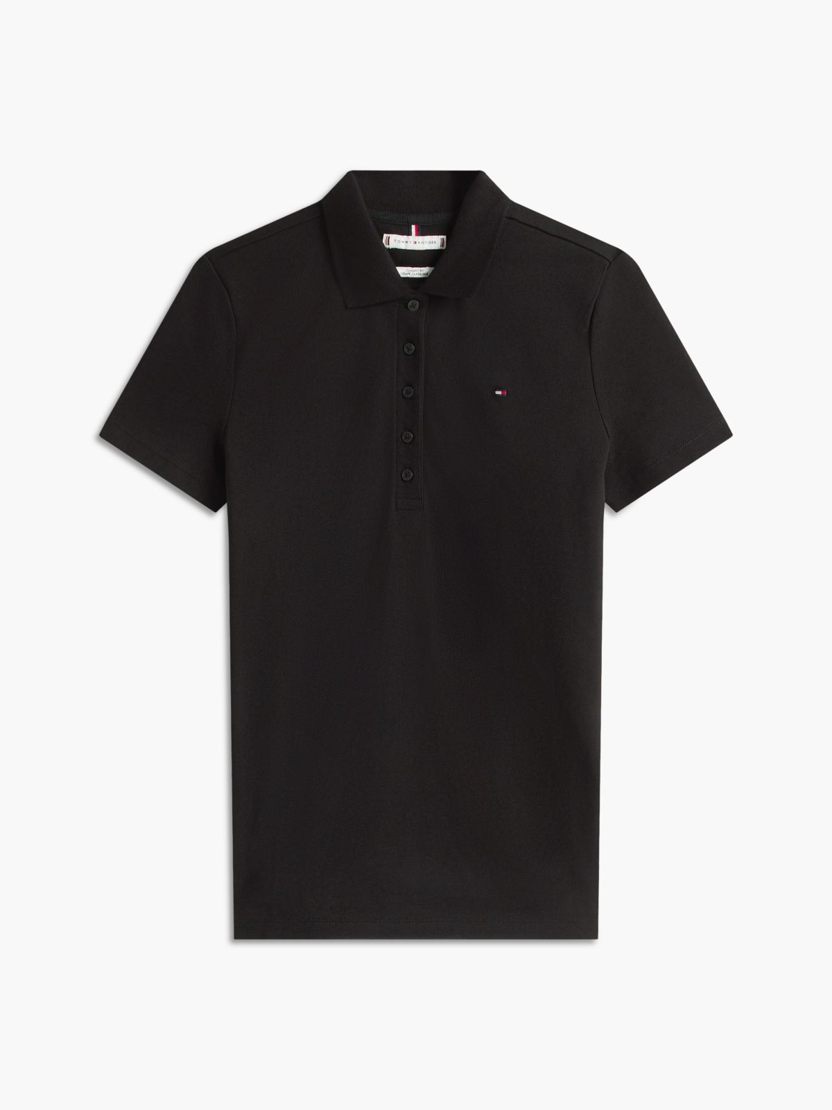 Classic Fit Stretch Cotton Polo — Black