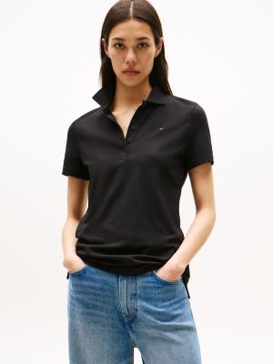 Stretch-Cotton Polo, Black