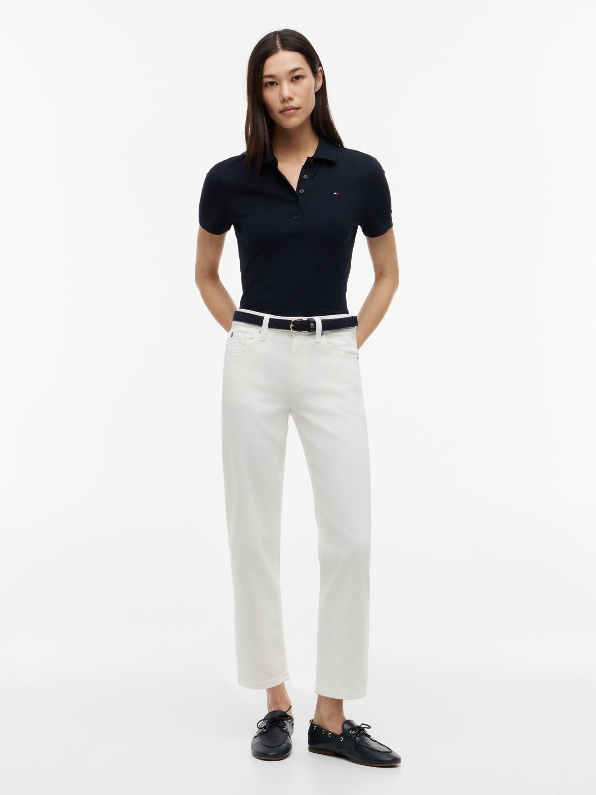Classic Fit Stretch Cotton Polo — Navy