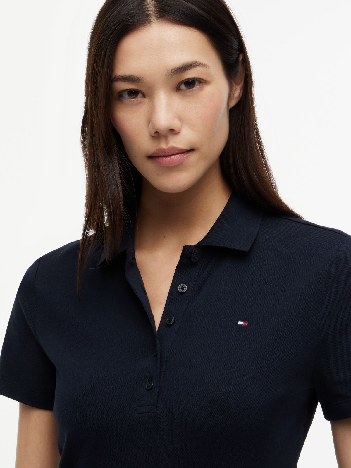 Classic Fit Stretch Cotton Polo — Navy