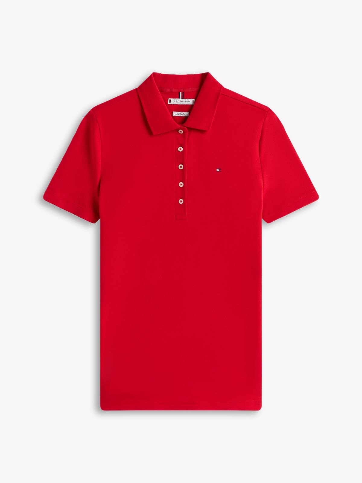 Classic Fit Stretch Cotton Polo — Primary Red