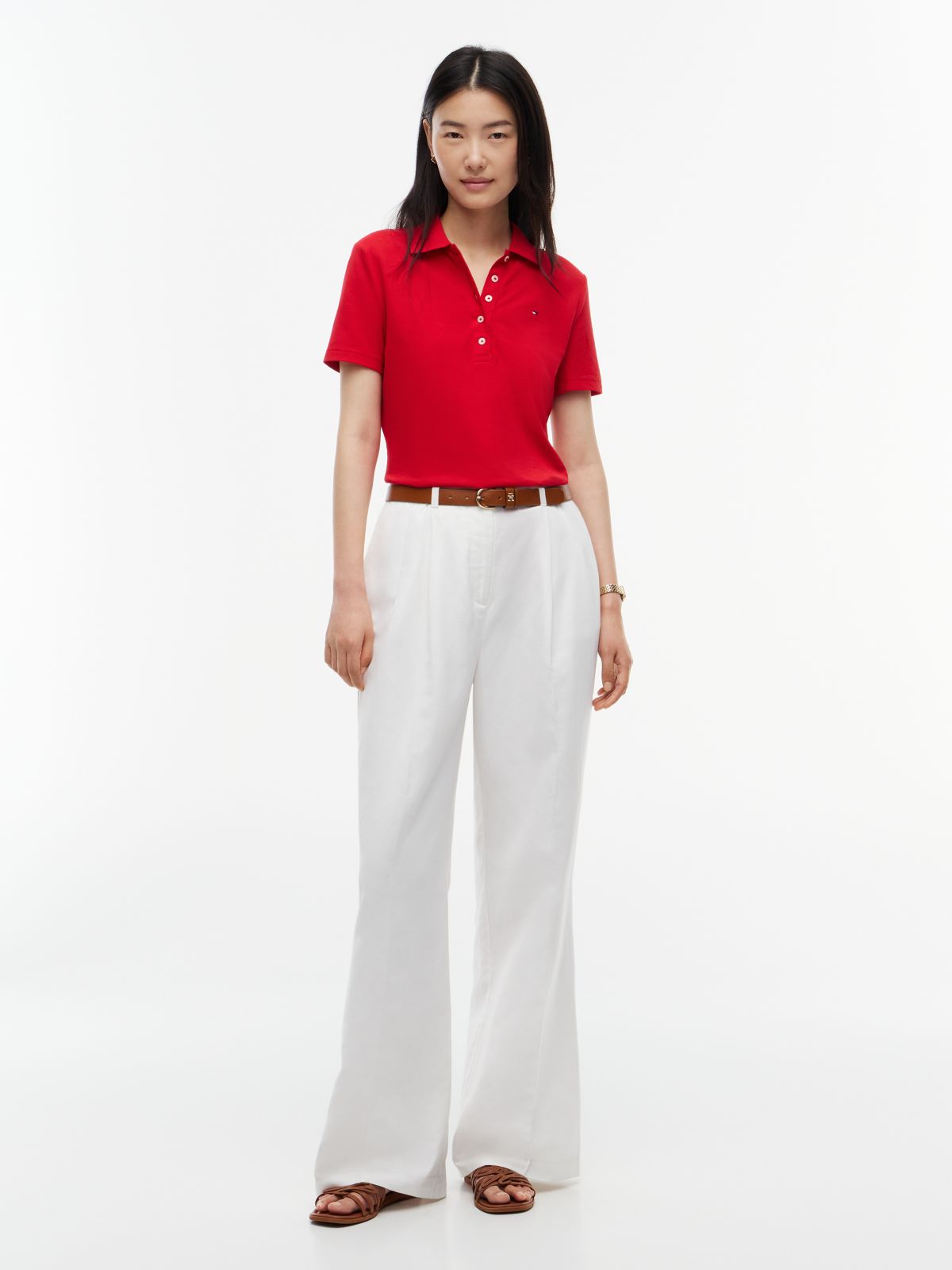 Classic Fit Stretch Cotton Polo — Primary Red