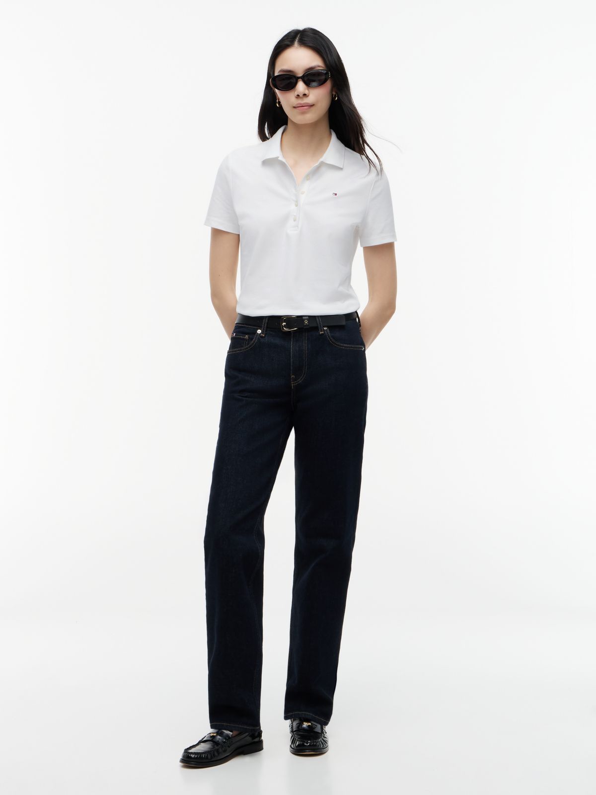 Classic Fit Stretch Cotton Polo — Optic White