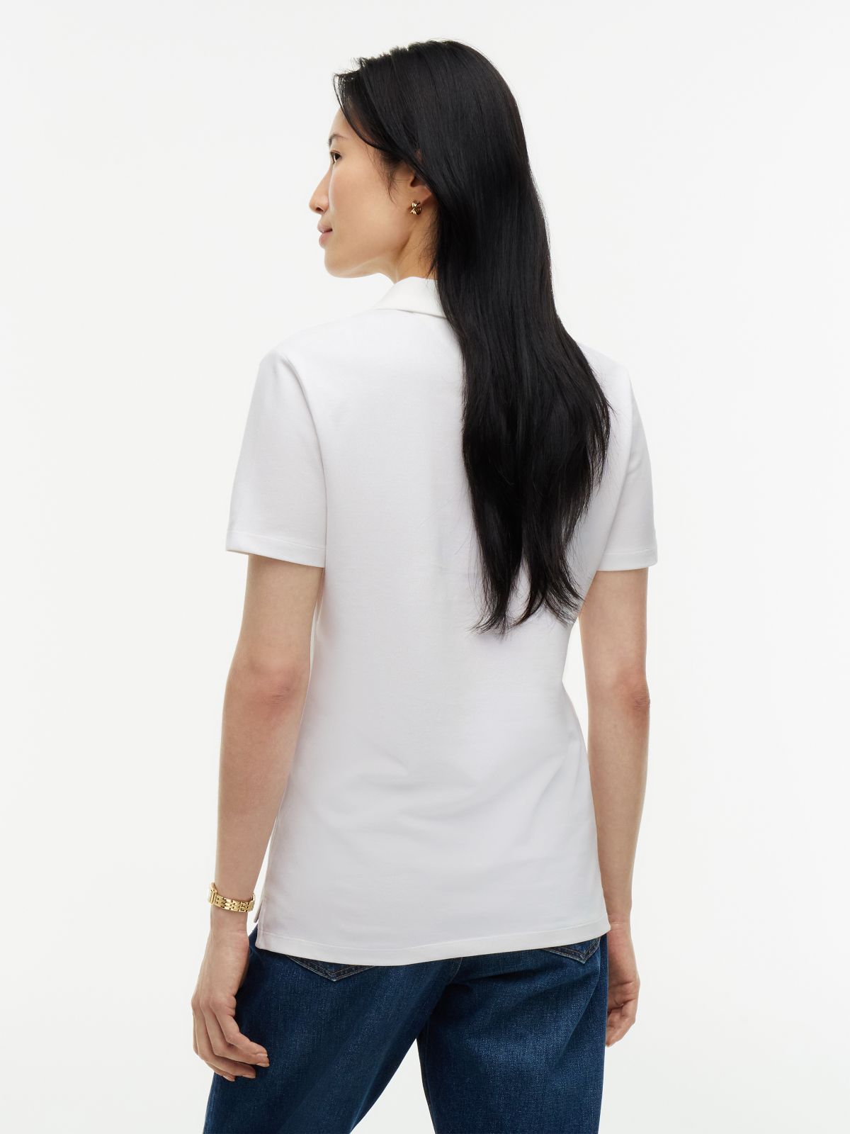 Classic Fit Stretch Cotton Polo — Optic White