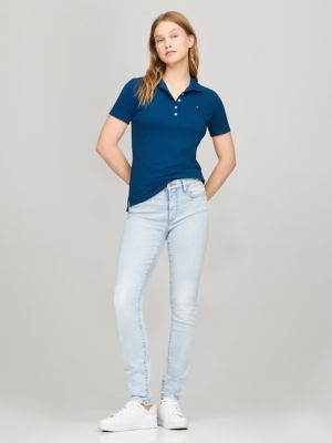 Slim Fit Stretch-Cotton Polo, Cool Dip Blue