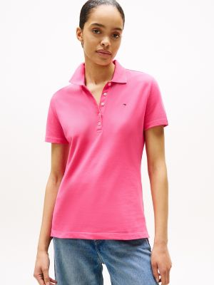 Stretch-Cotton Polo, Fandango Pink